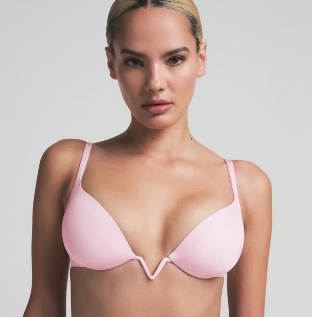 SKIMS Authentic Ultimate Deep V Push Up Bra NWT Cherry Blossom 34B